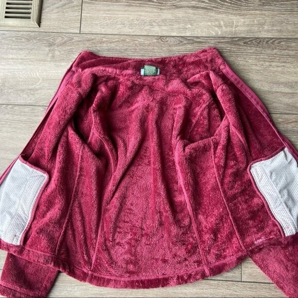 L.L.Bean Vintage Fuzzy Fleece Teddy Jacket  in Burgundy - Picture 7 of 14